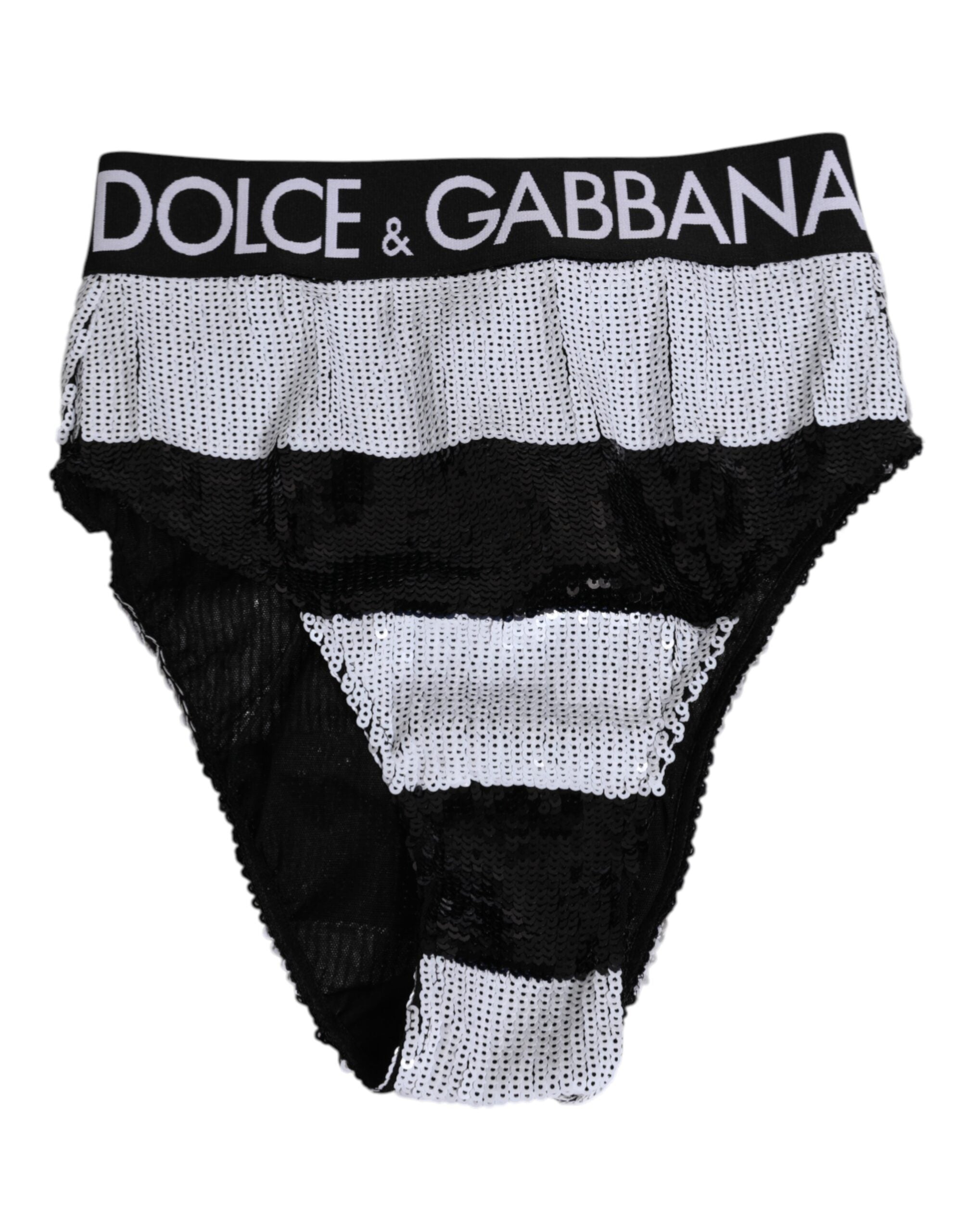 Sequin-Embellished High-Waist Bodysuit — Black