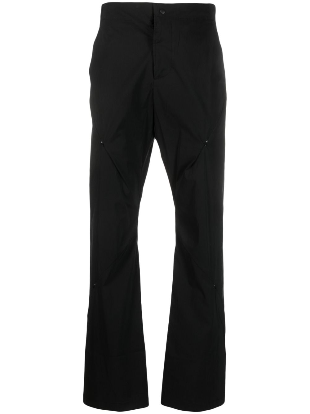 Zip-details flared trousers - Black