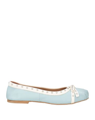 Woman Ballet flats Sky blue Size 6 Leather