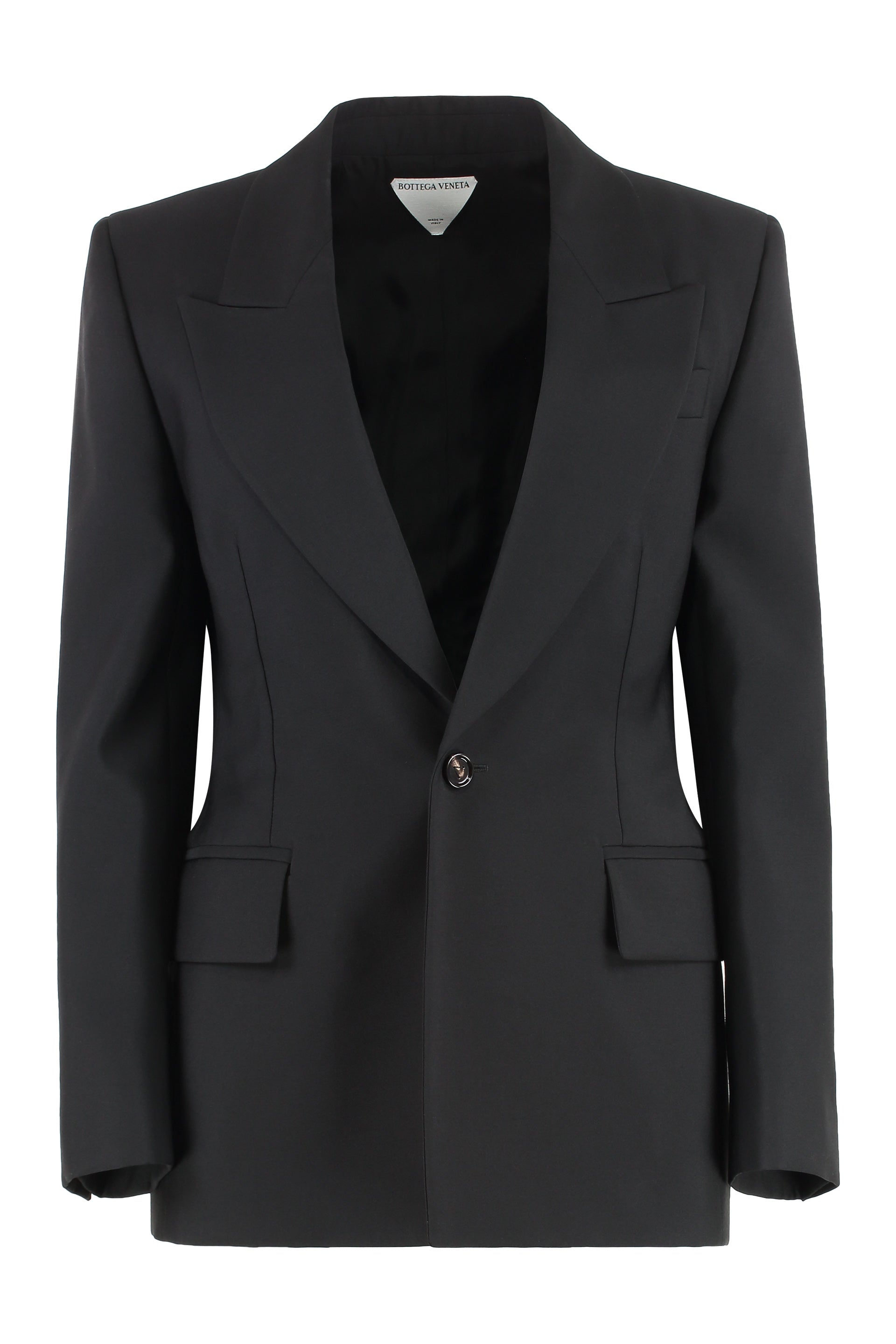 Stretch Wool Blazer — Black