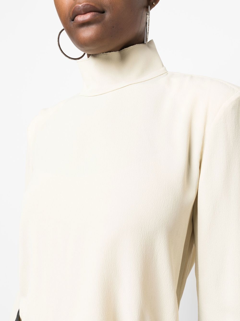 Véronique Leroy High Neck Zipped Honeves Top