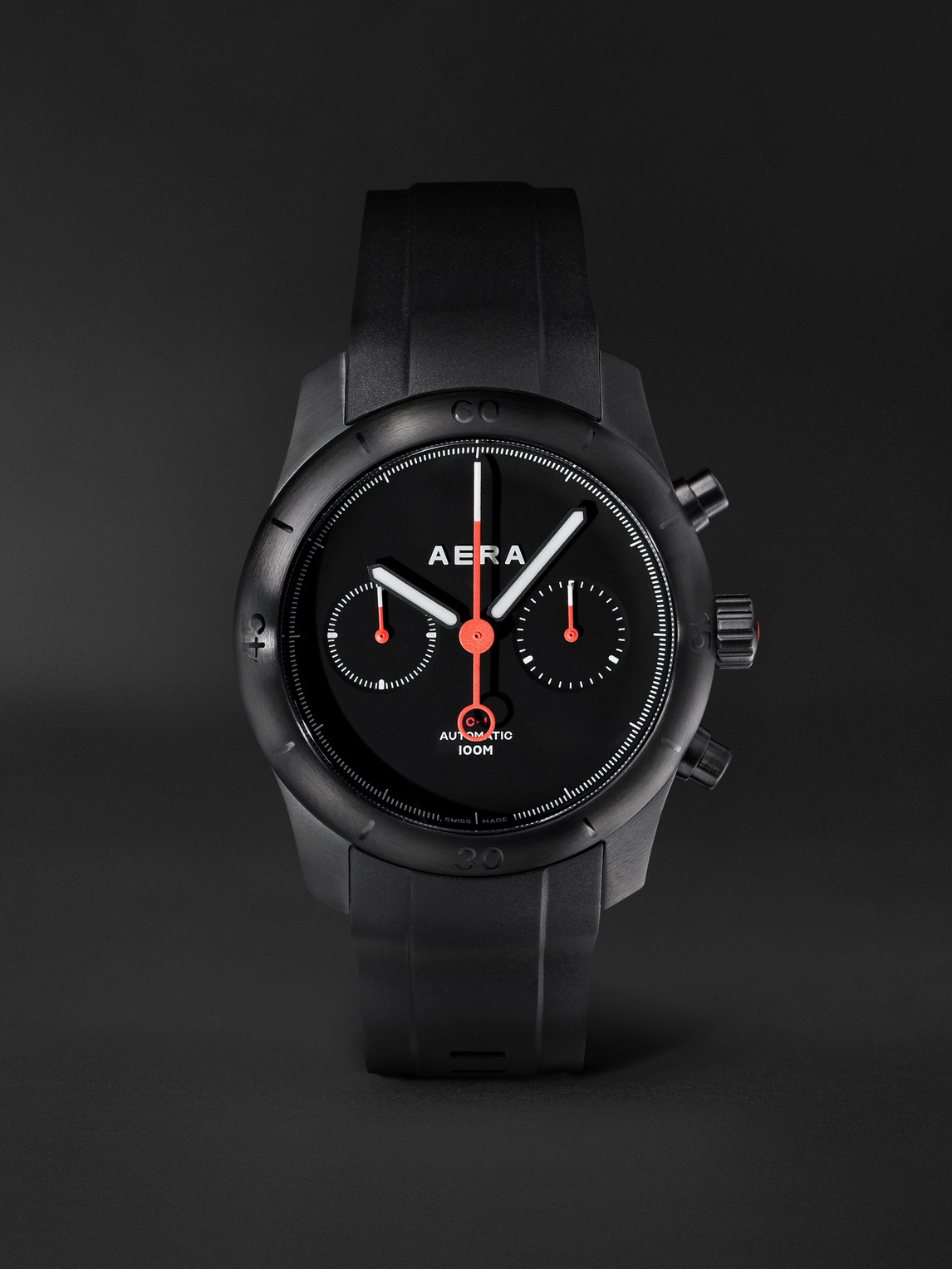 C-1 Chrono Automatic Chronograph 42mm Stainless Steel and Scuba Watch, Ref. No. C-1 Shadow