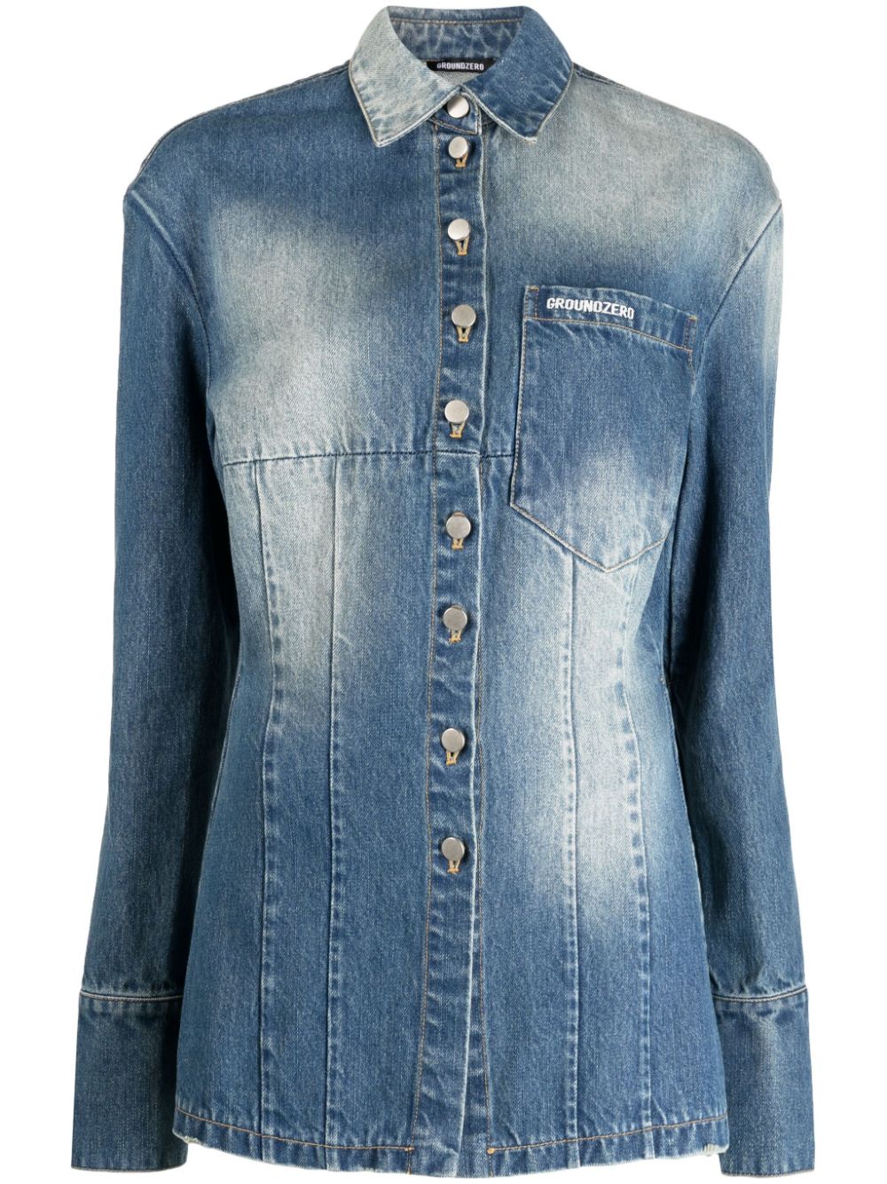 Long-sleeve denim shirt - Blue