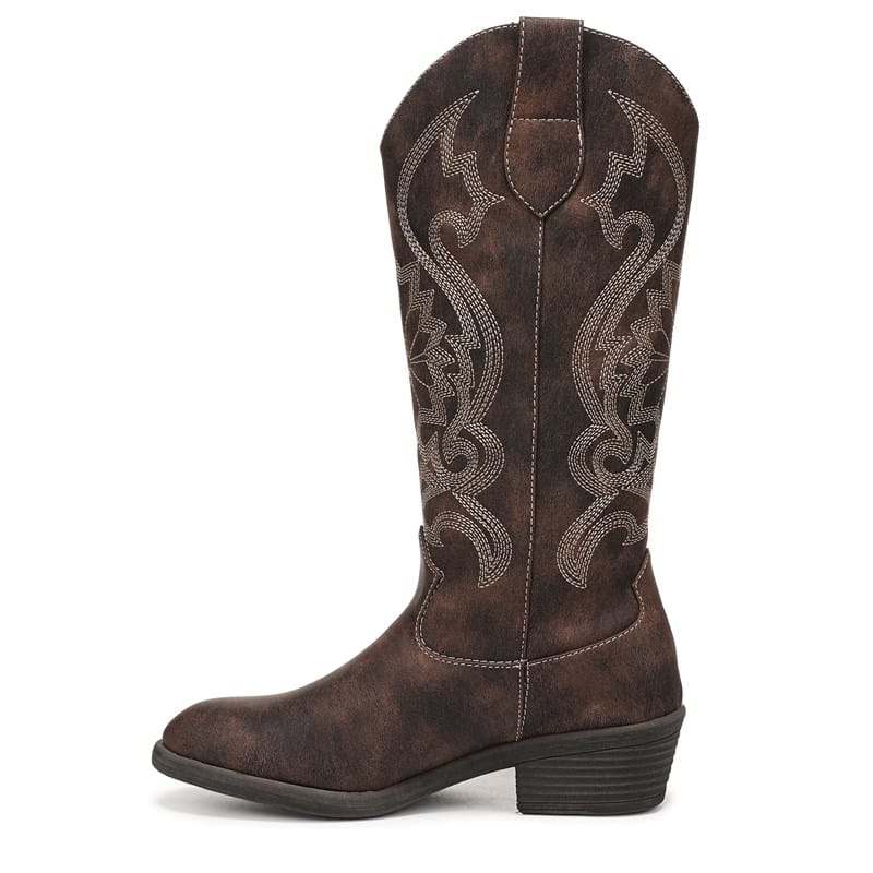 Women's Stutter Western Boots (Whiskey Faux Leather)