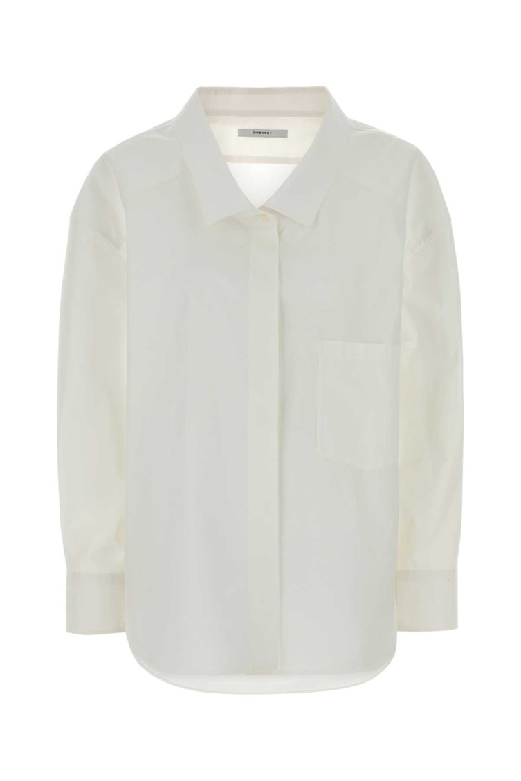 White Poplin Shirt Exterior: Cotton Camicie - Women