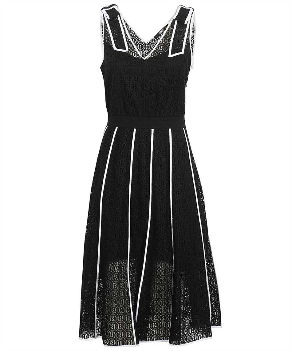 Kl embroidered lace midi dress - Black