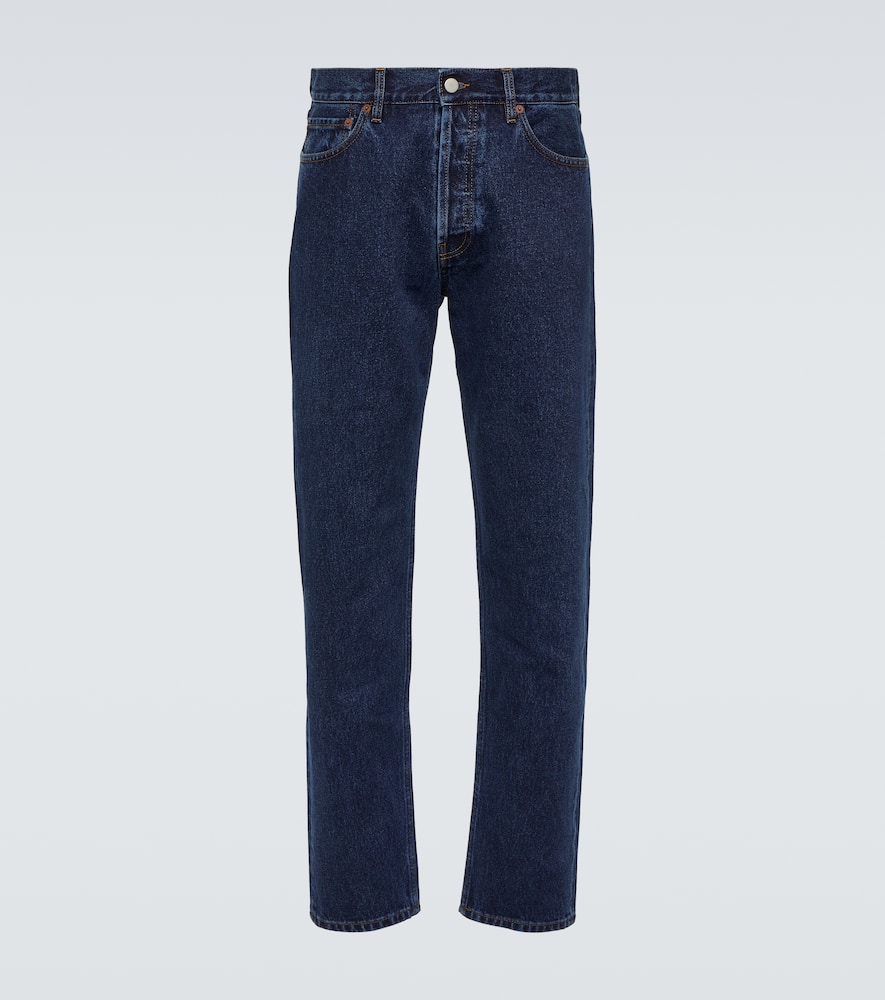 Mid-rise straight jeans