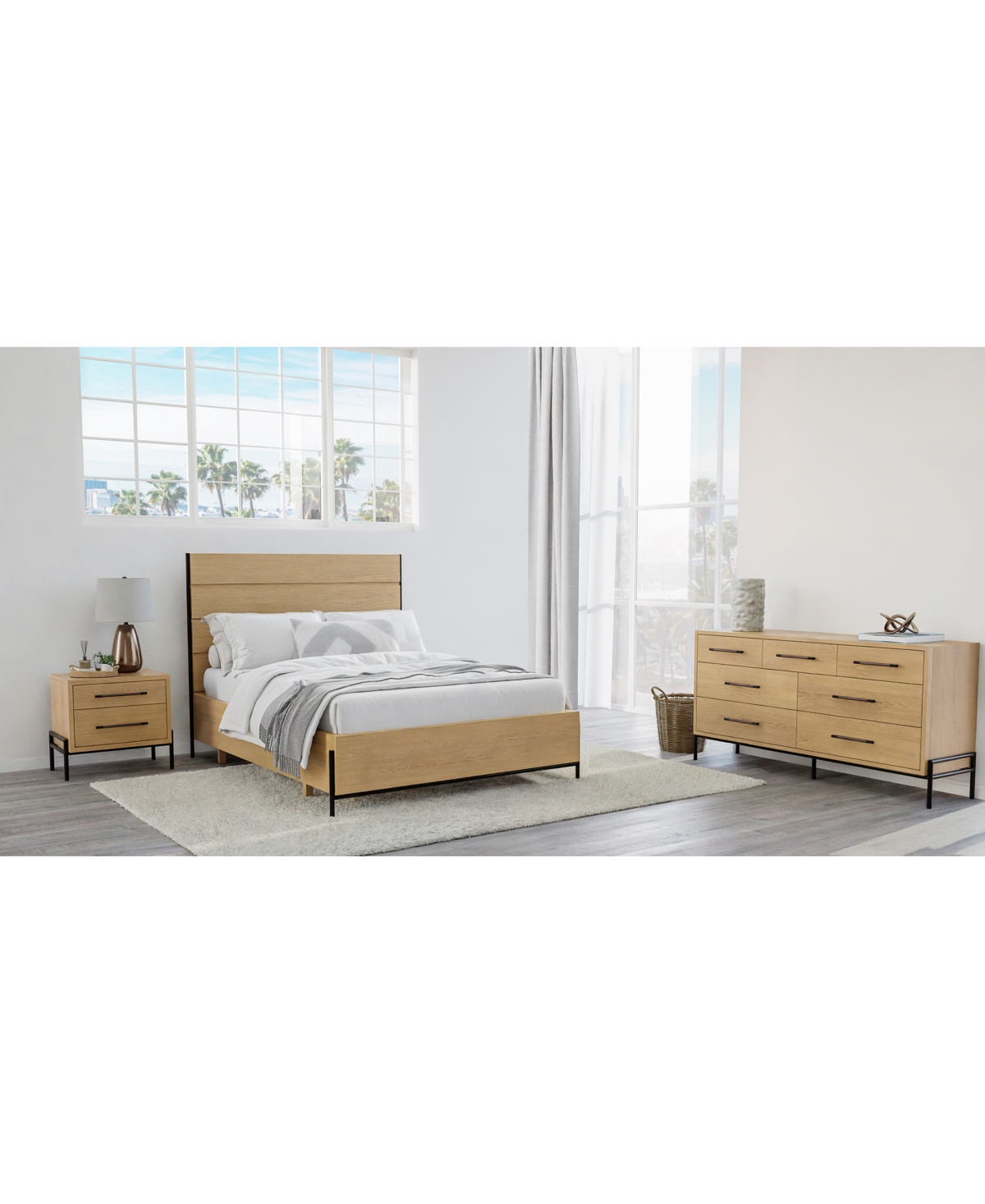 Linstead 3-Pc. Queen Panel Set (Bed, Dresser & Nightstand), Created for