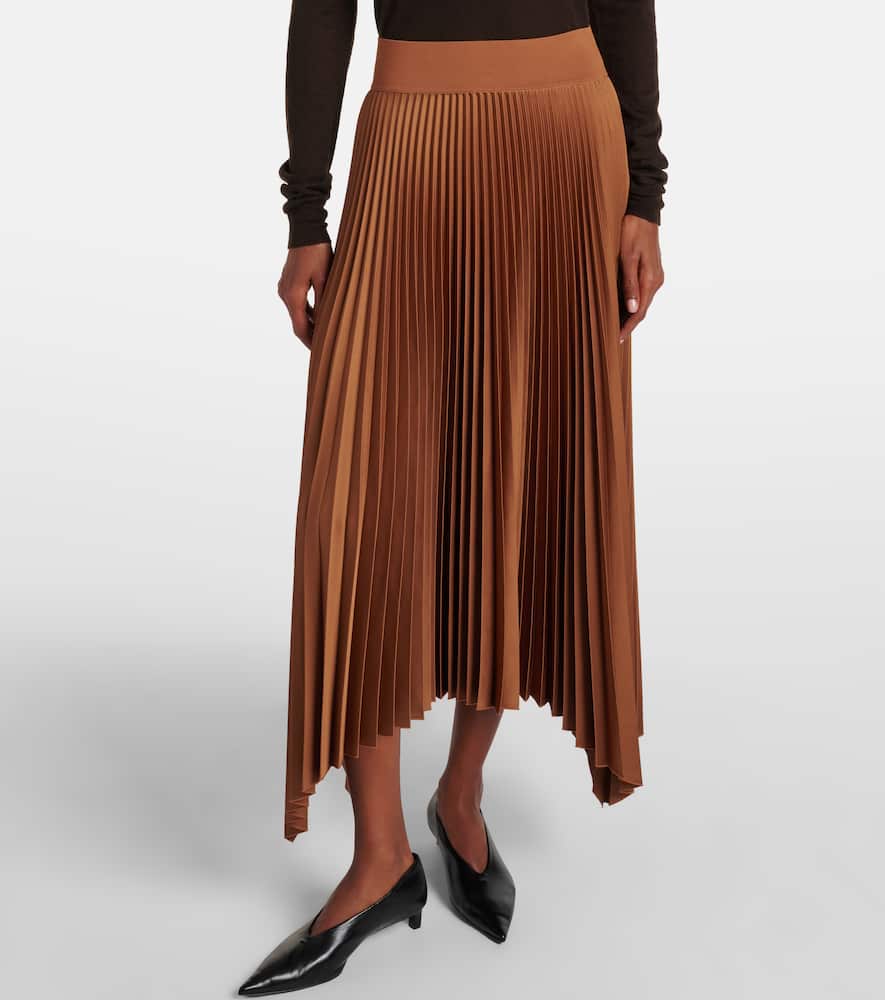 Ade plissé asymmetric crêpe midi skirt