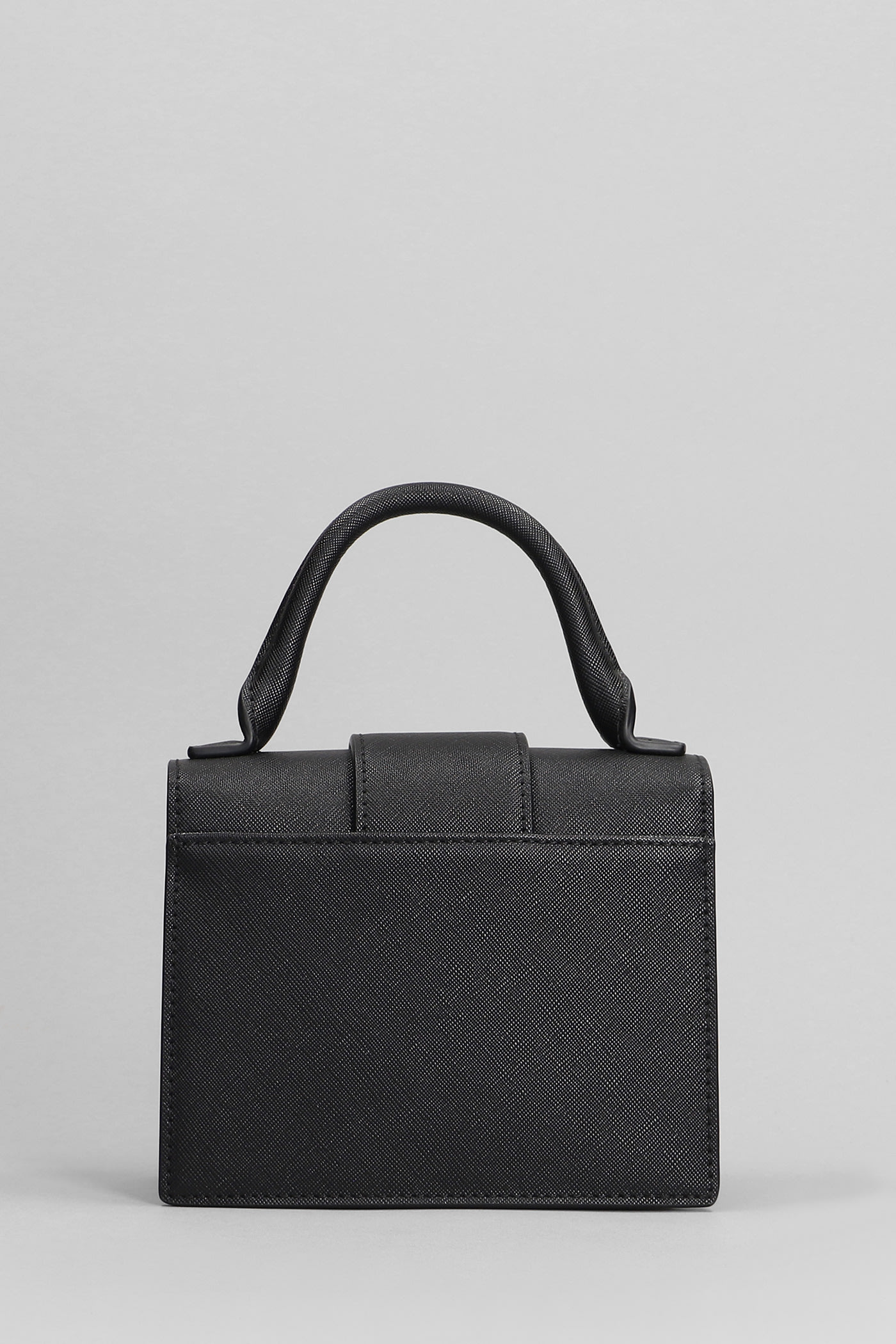 Hand Bag In Black Faux Leather