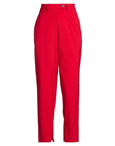 Woman Pants Red Size 4 Polyester, Virgin Wool, Elastane