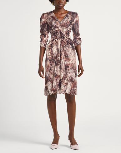 Woman Midi dress Chocolate brown Size M Polyester