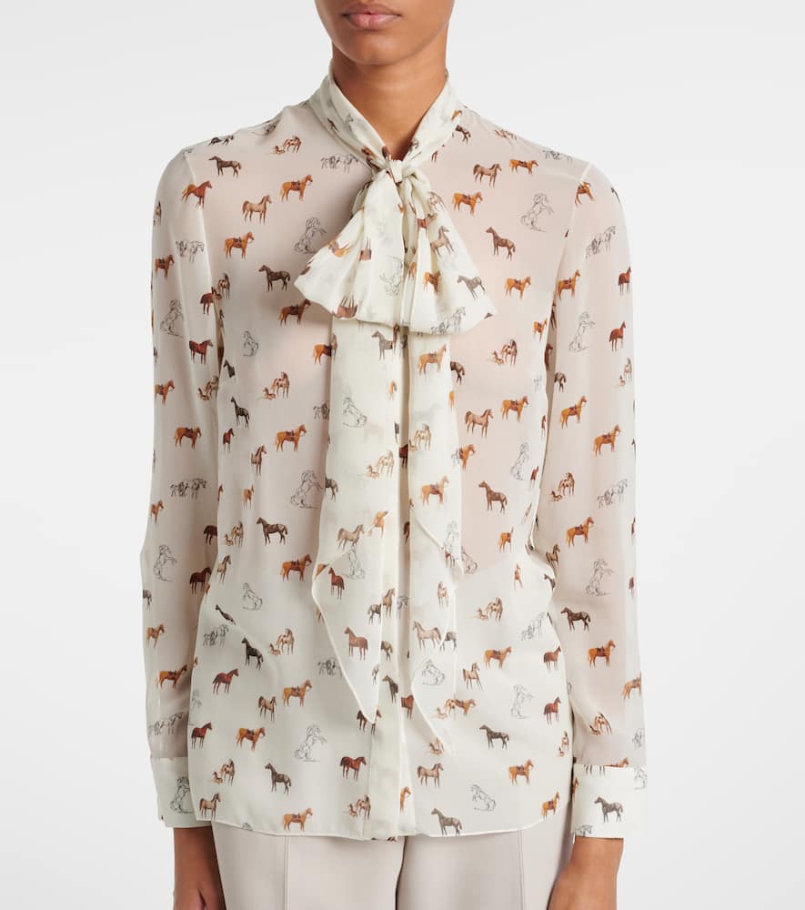 Shildon tie-neck silk blouse