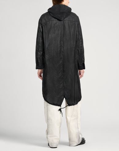 Man Overcoat & Trench Coat Black Size 40 Cotton