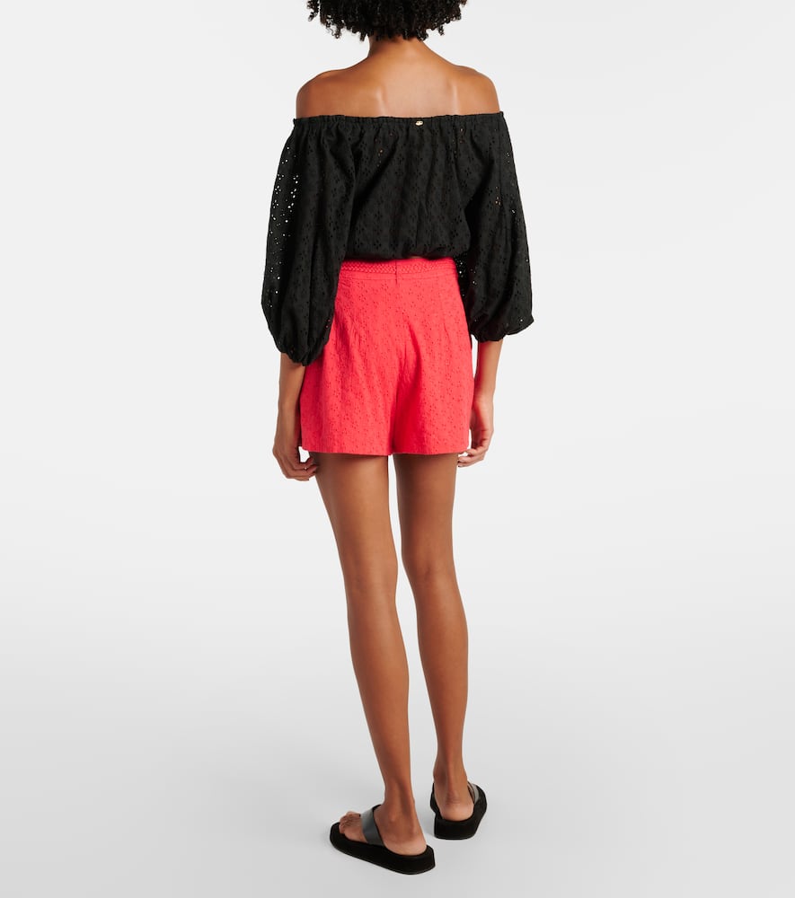Off-shoulder cotton crop top