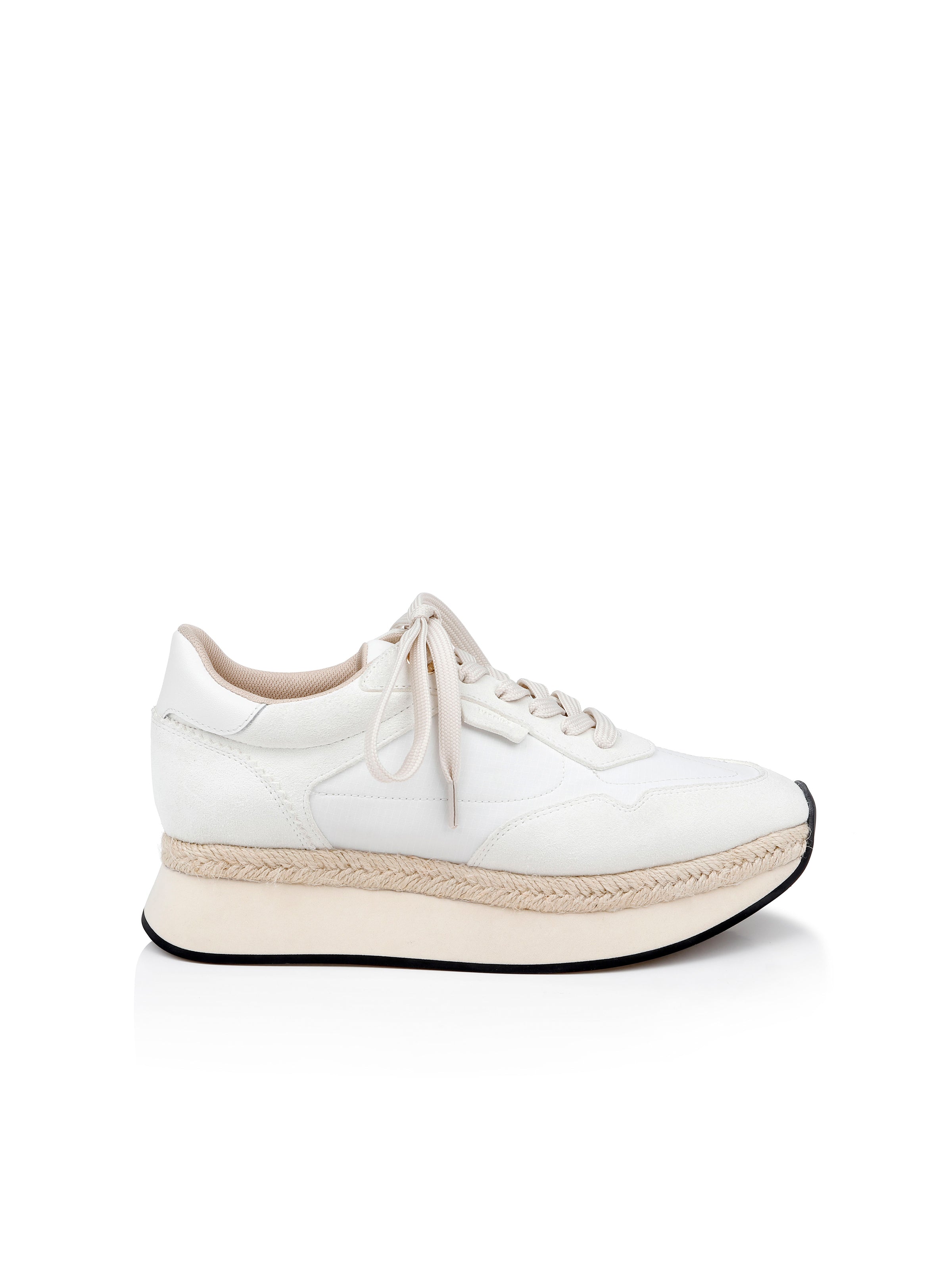 Ivone Platform Sneaker In Vintage White Suede