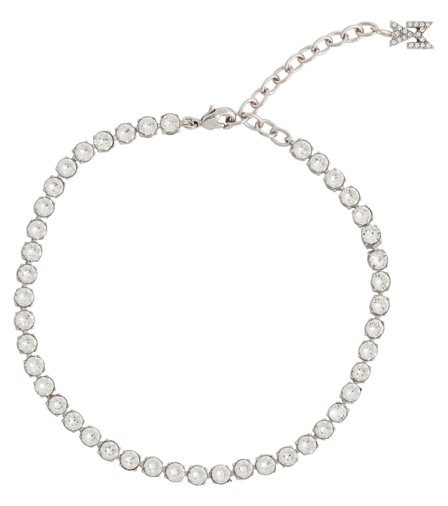 Amina Muaddi Tennis crystal-embellished anklet
