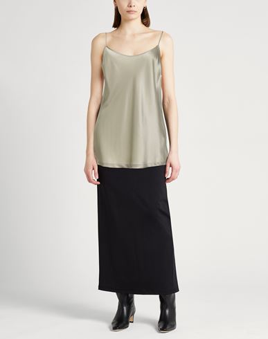 Woman Top Sage green Size M Silk, Elastane