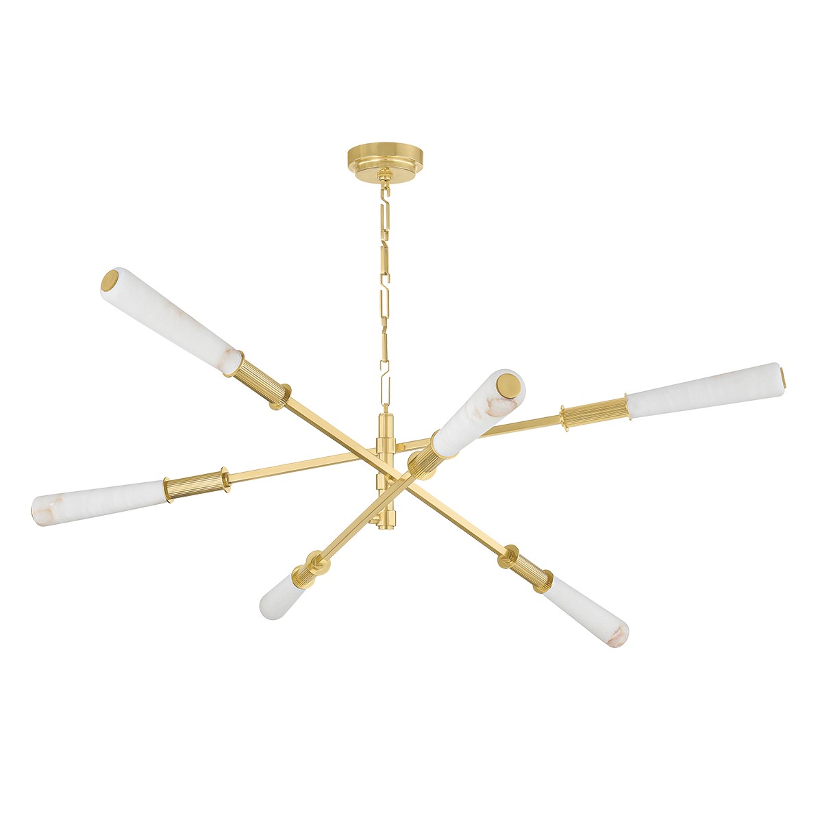 Vintage Polished Brass LED Chandelier from the Dashiell Collection