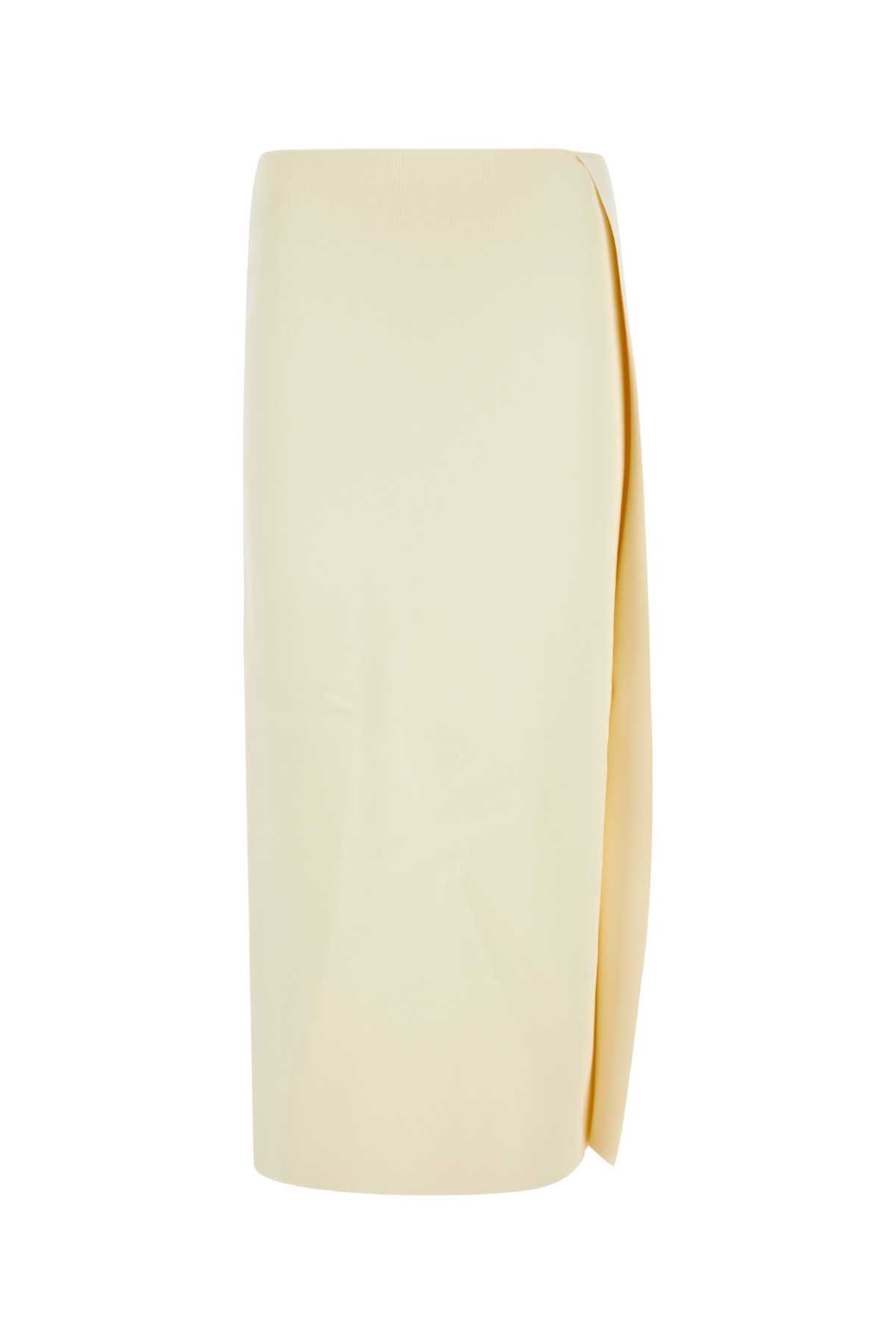 Light Beige Wrap Midi Skirt