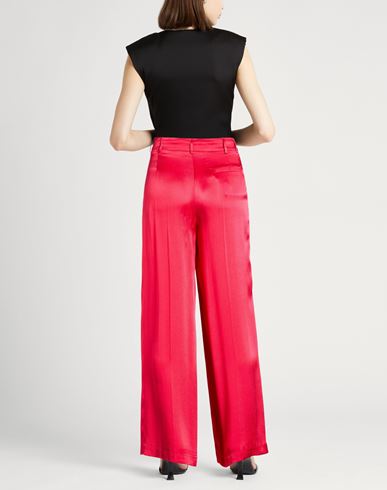 Woman Pants Red Size 2 Acetate, Silk