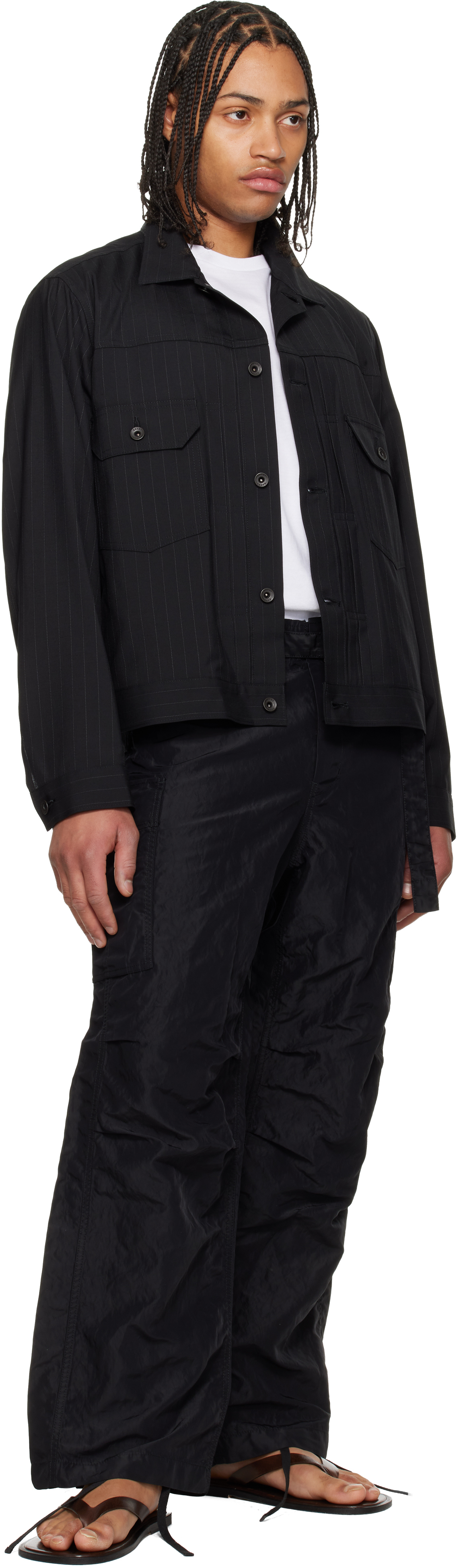 Khaki Treated Nylon Twill Cargo Pants