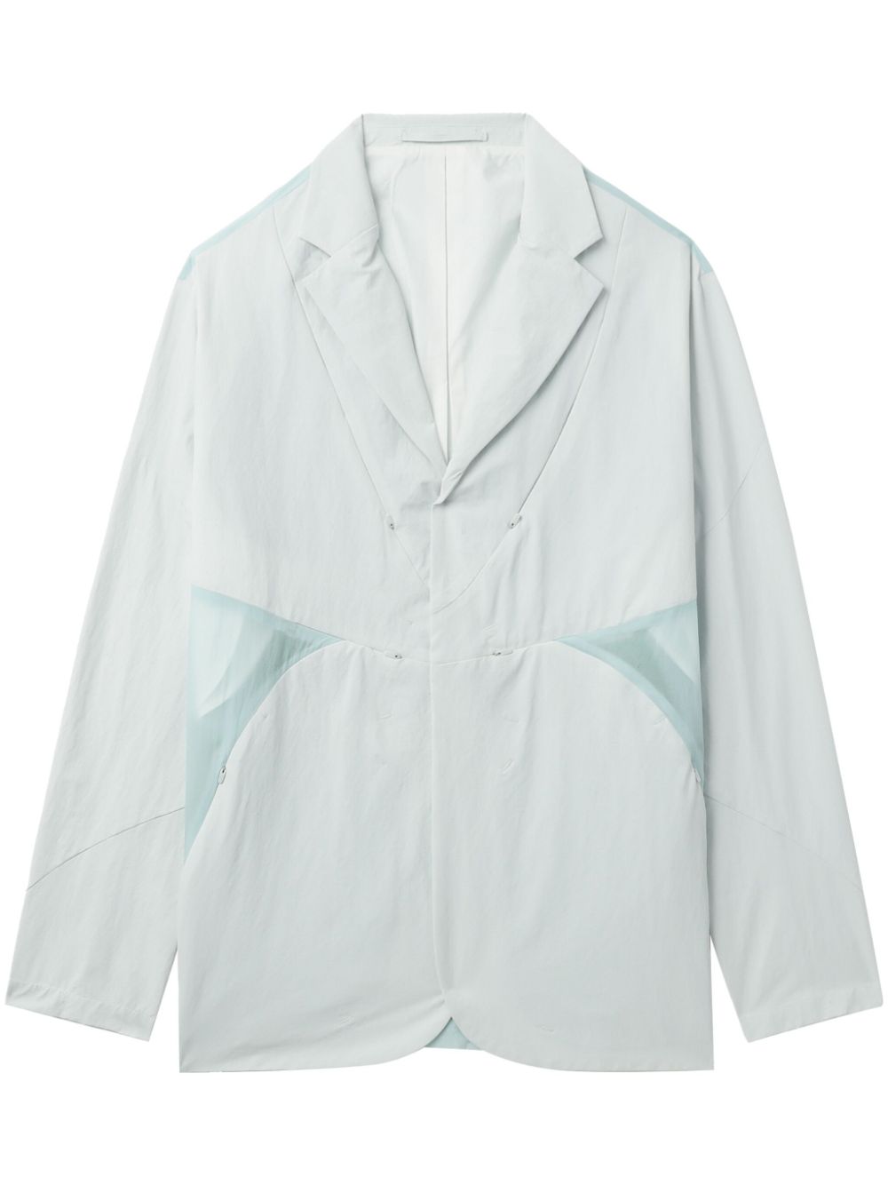 Semi-sheer notch-lapels jacket - Blue