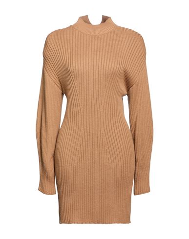 Woman Mini dress Camel Size 2 Wool, Acrylic
