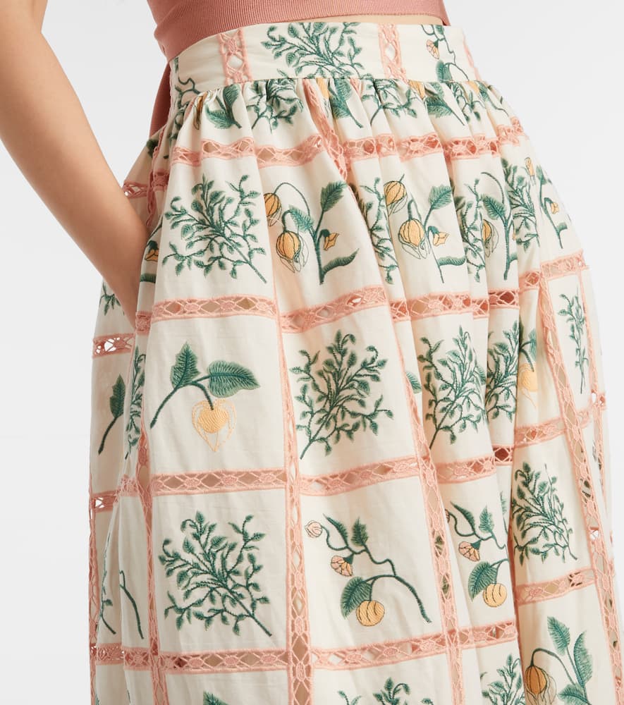 Tangelo floral cotton maxi skirt