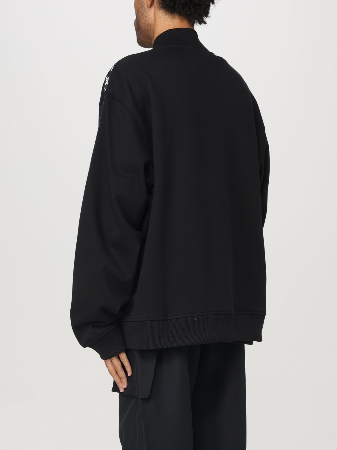 Logo-trim zip-up sweatshirt - Black