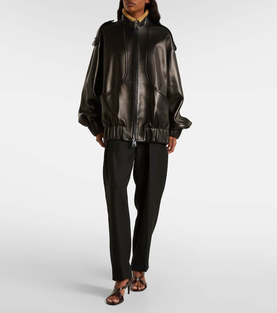 Sigi shearling-trimmed leather jacket