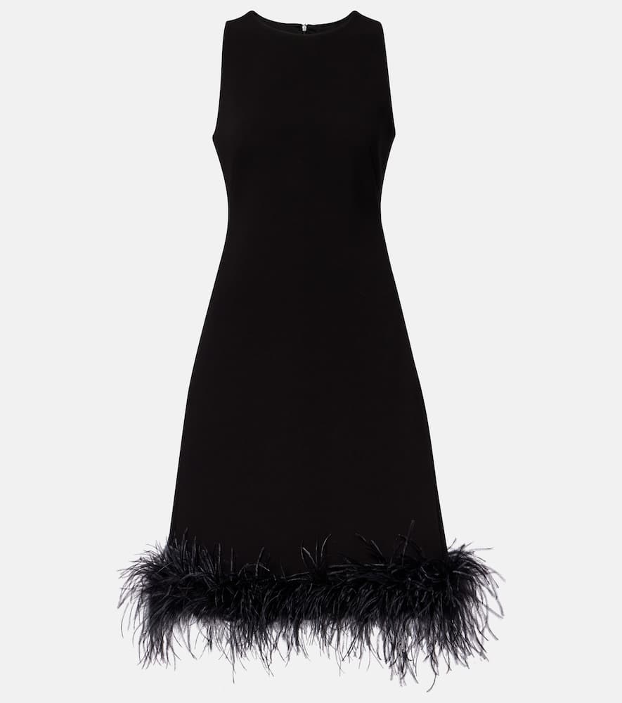 Semito feather-trimmed midi dress