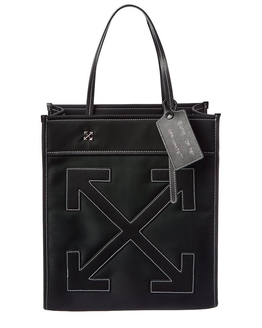 Off-White™ Boxy Large Leather-Trim Tote