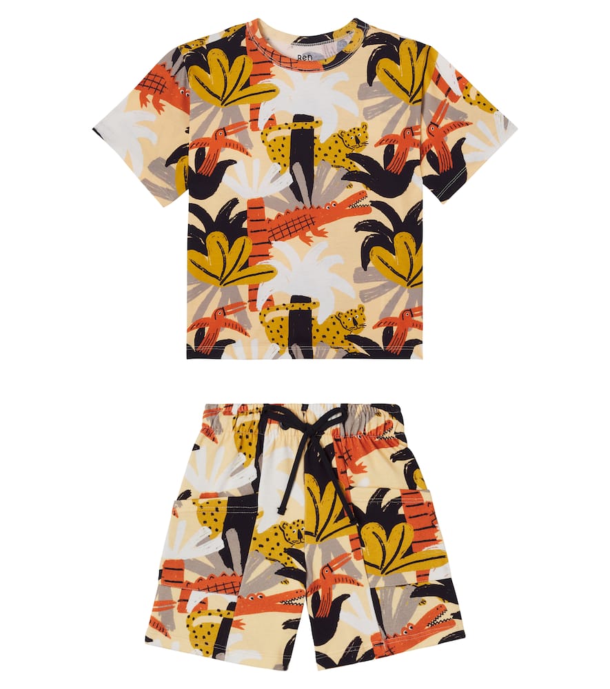 Fábula Printed cotton T-shirt and shorts set