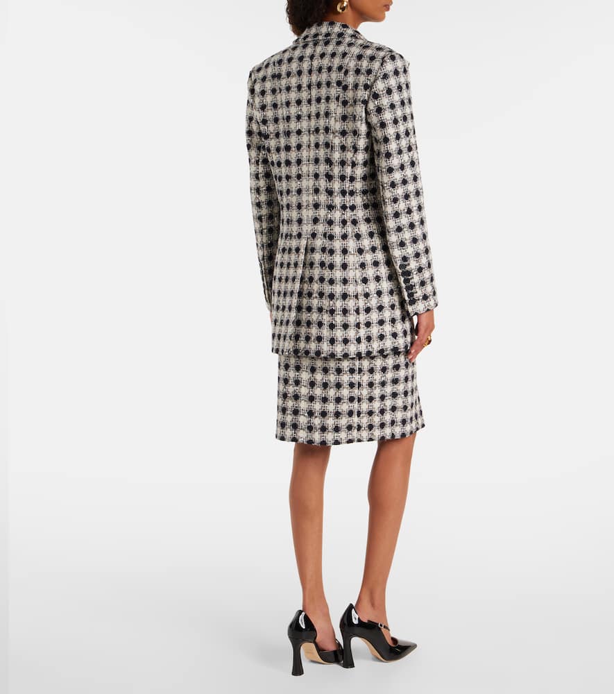 Double-breasted tweed blazer