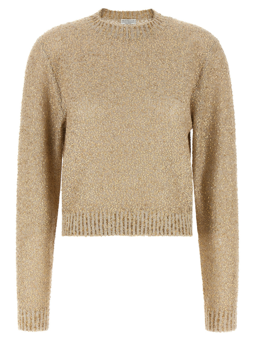 Brunello Cucinelli - sequin knit sweater linen cashmere silk