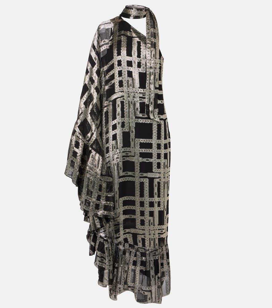 Betsy printed asymmetric silk-blend maxi dress