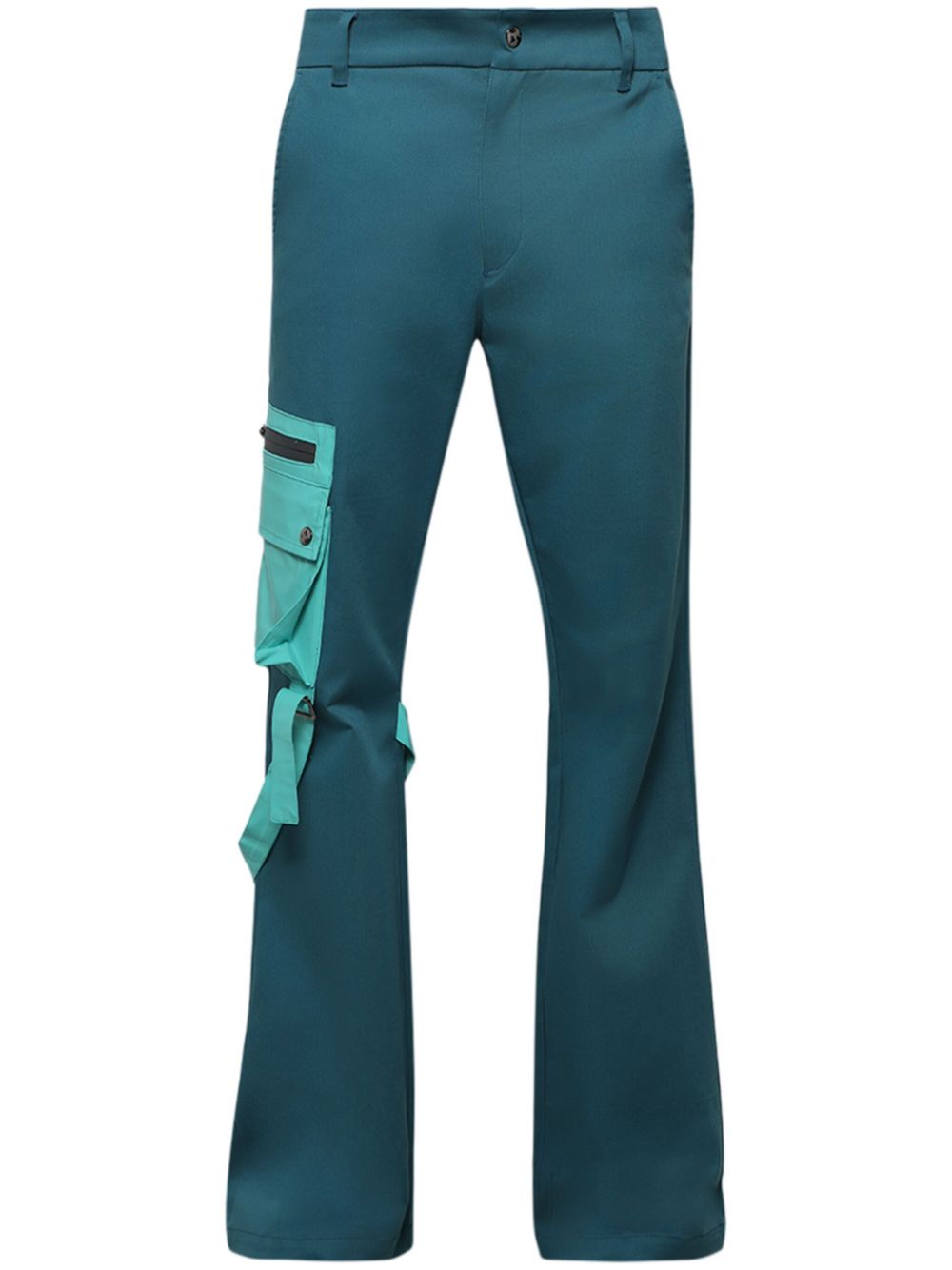 Flared cargo trousers - Green