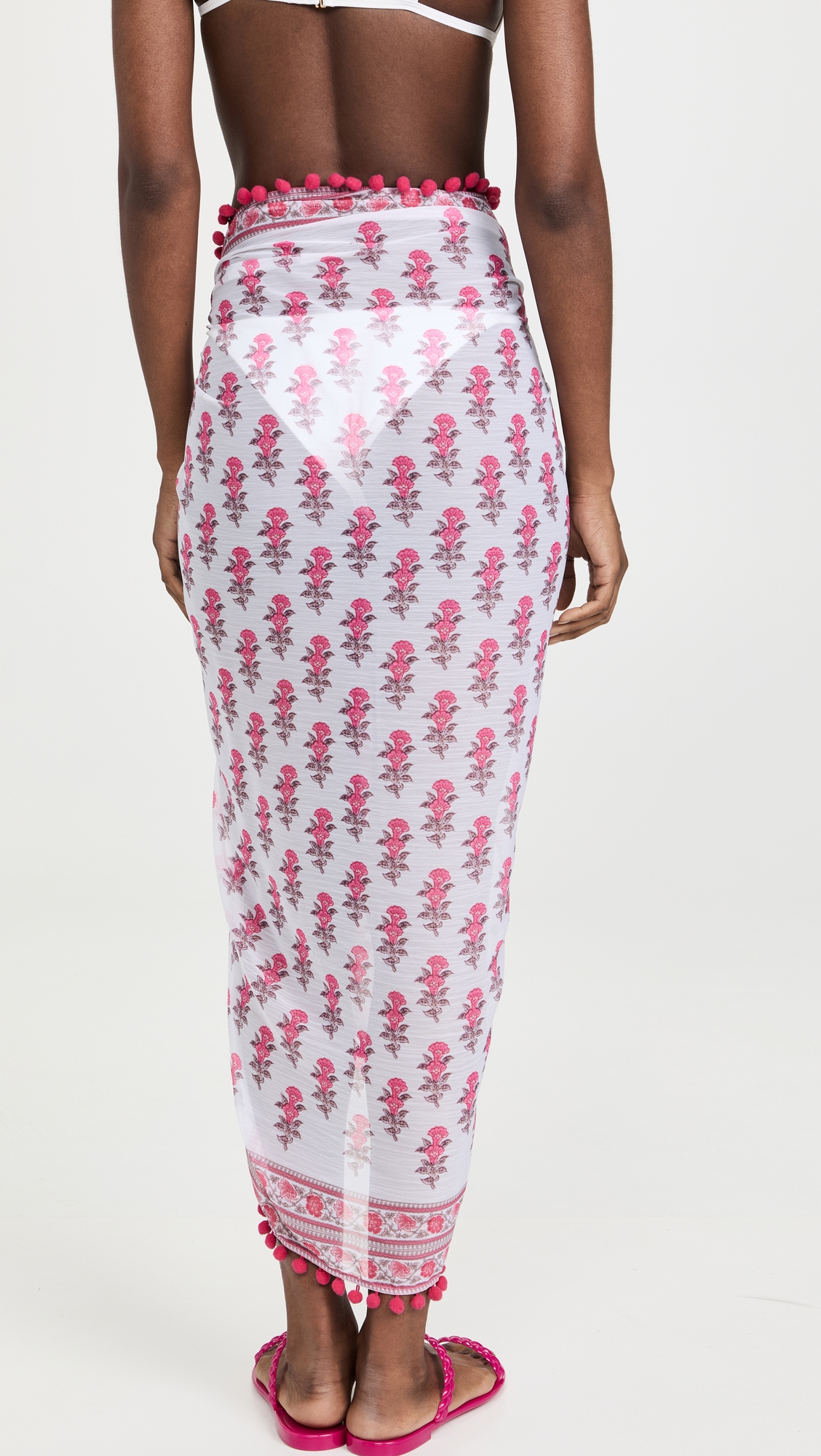 Border Print Sarong Pink One Size