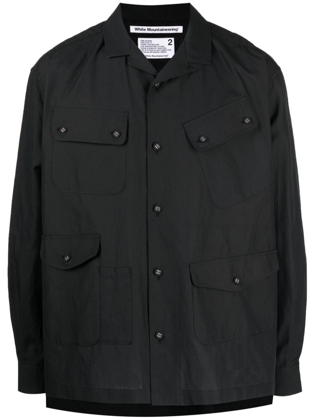 Multi-pocket shirt jacket - Black