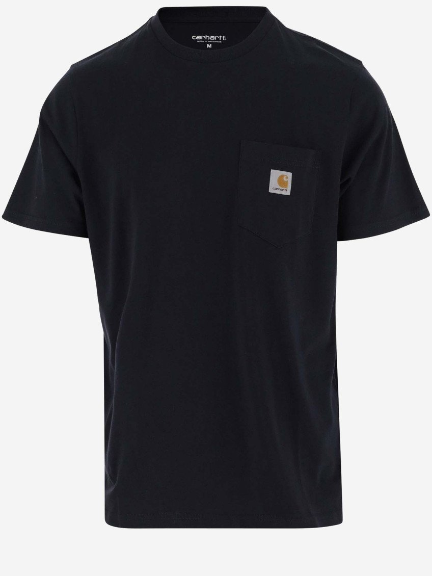 Navy Blue LOGO COTTON T-SHIRT