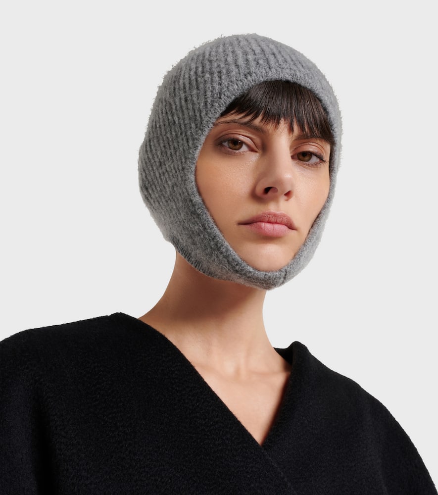 Ribbed-knit alpaca and wool-blend hood