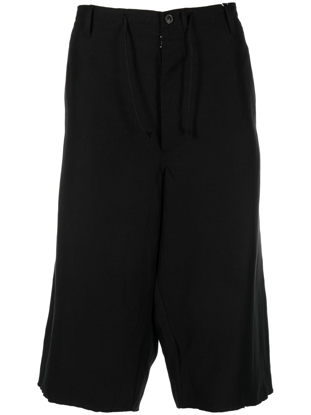 Drop-crotch four-stitch shorts - Black