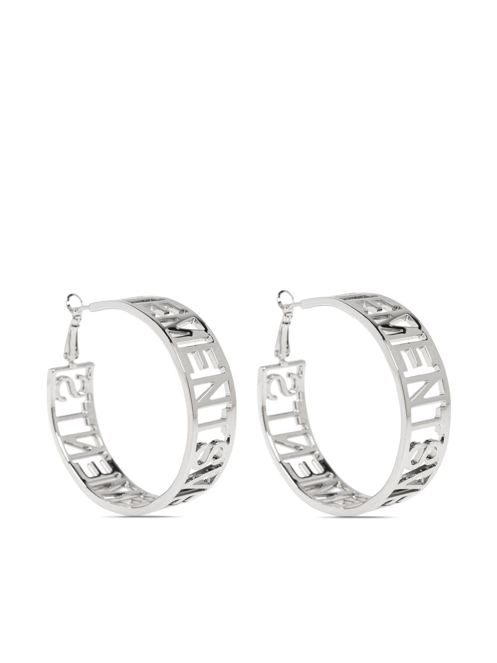 Cut-out logo earrings - Silver