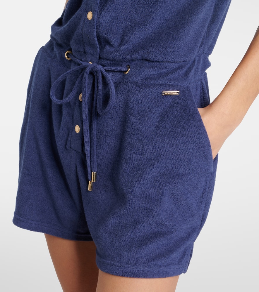 Border cotton-blend playsuit