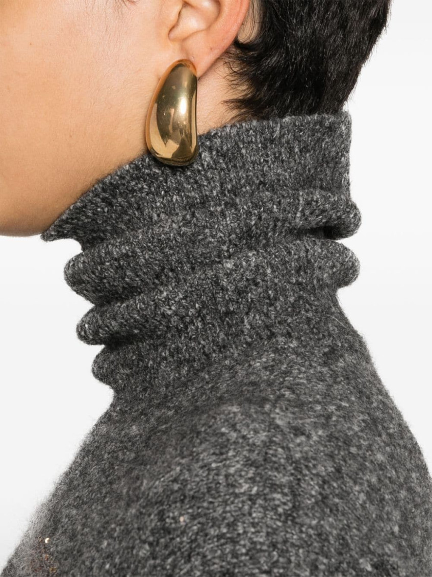 Sequin-embellished knitted jumper - Grey