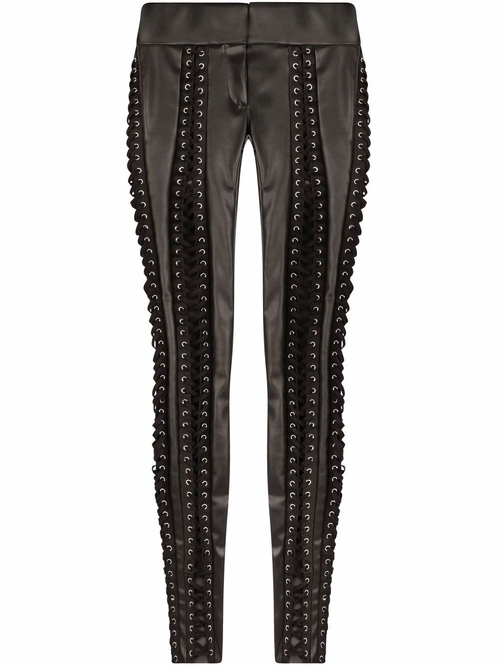 Corset-style eyelet-detail leggings - Black