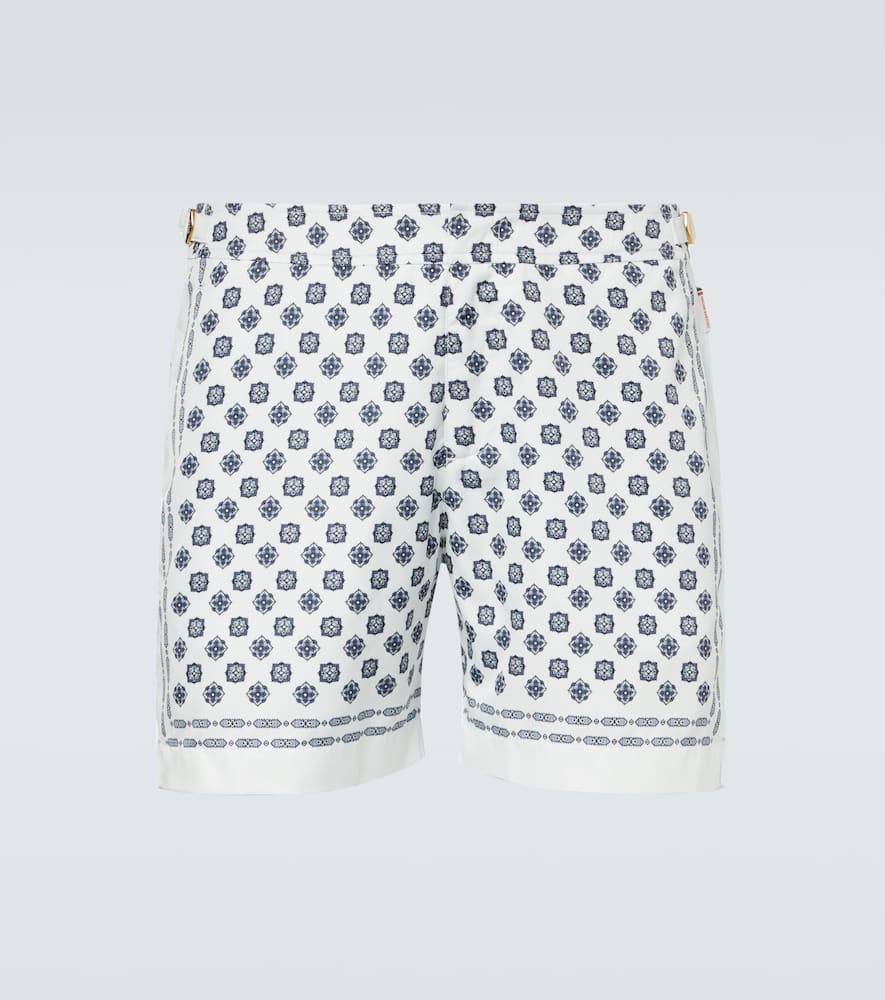Bulldog printed swim trunks