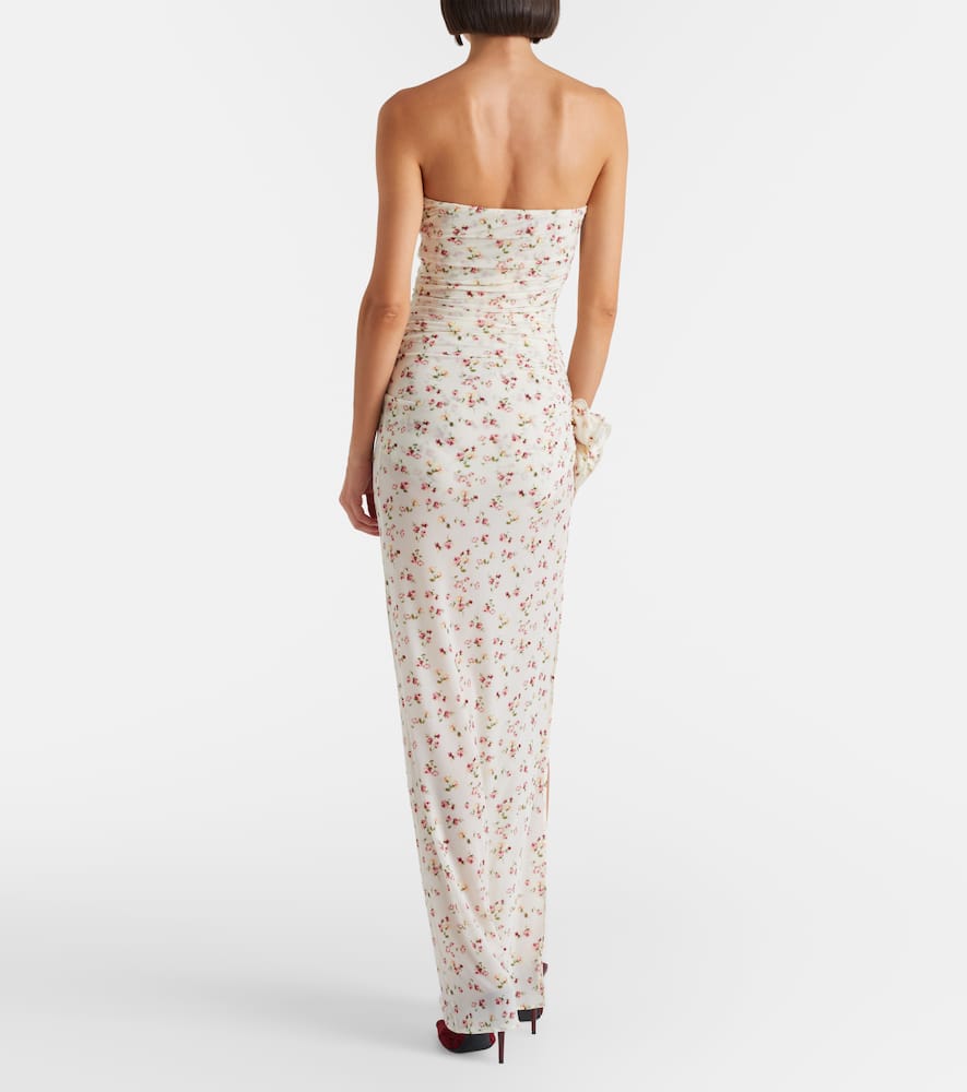 Floral ruched gown