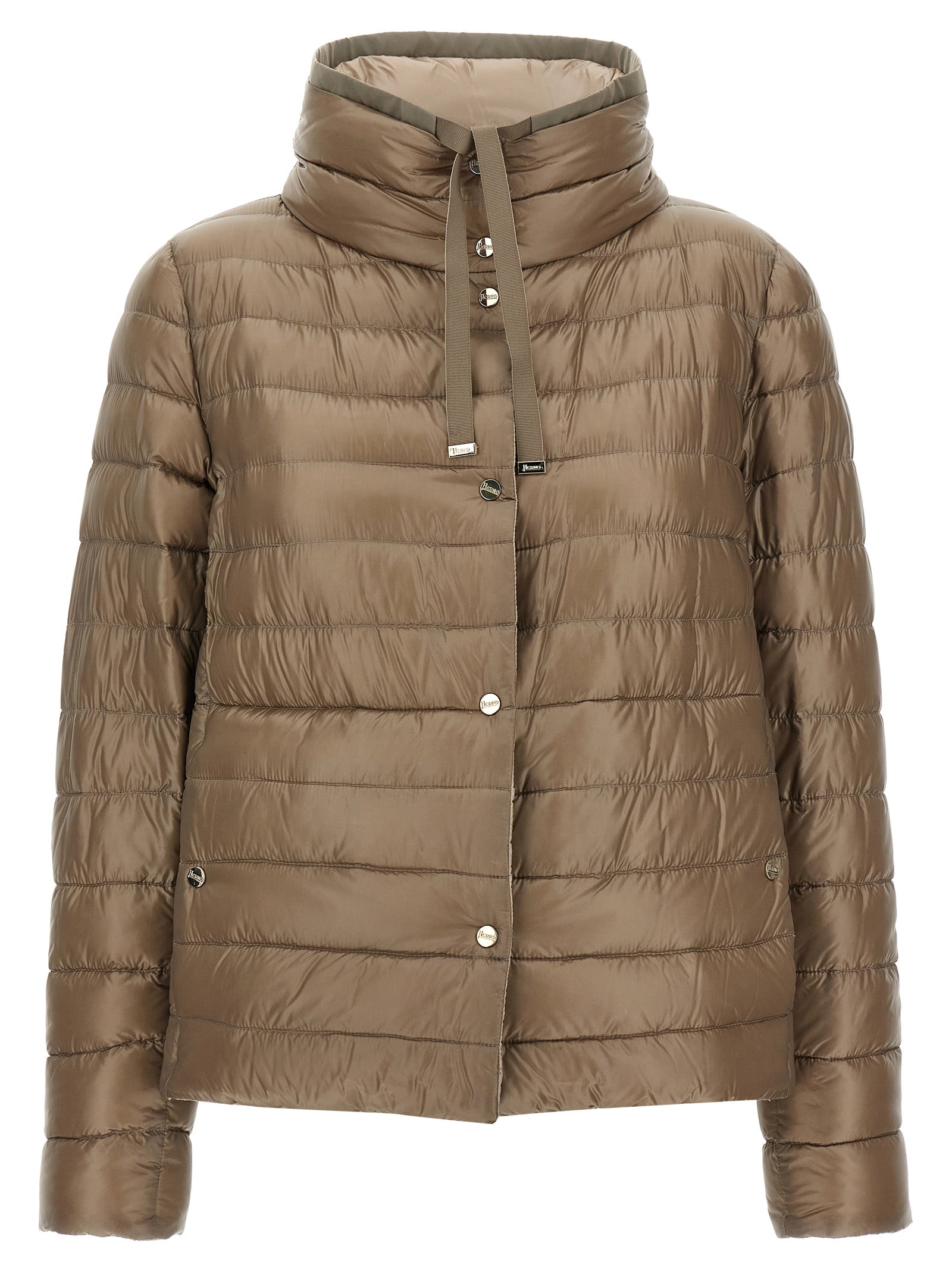 Quilted Goose Down Down Jacket — Brown